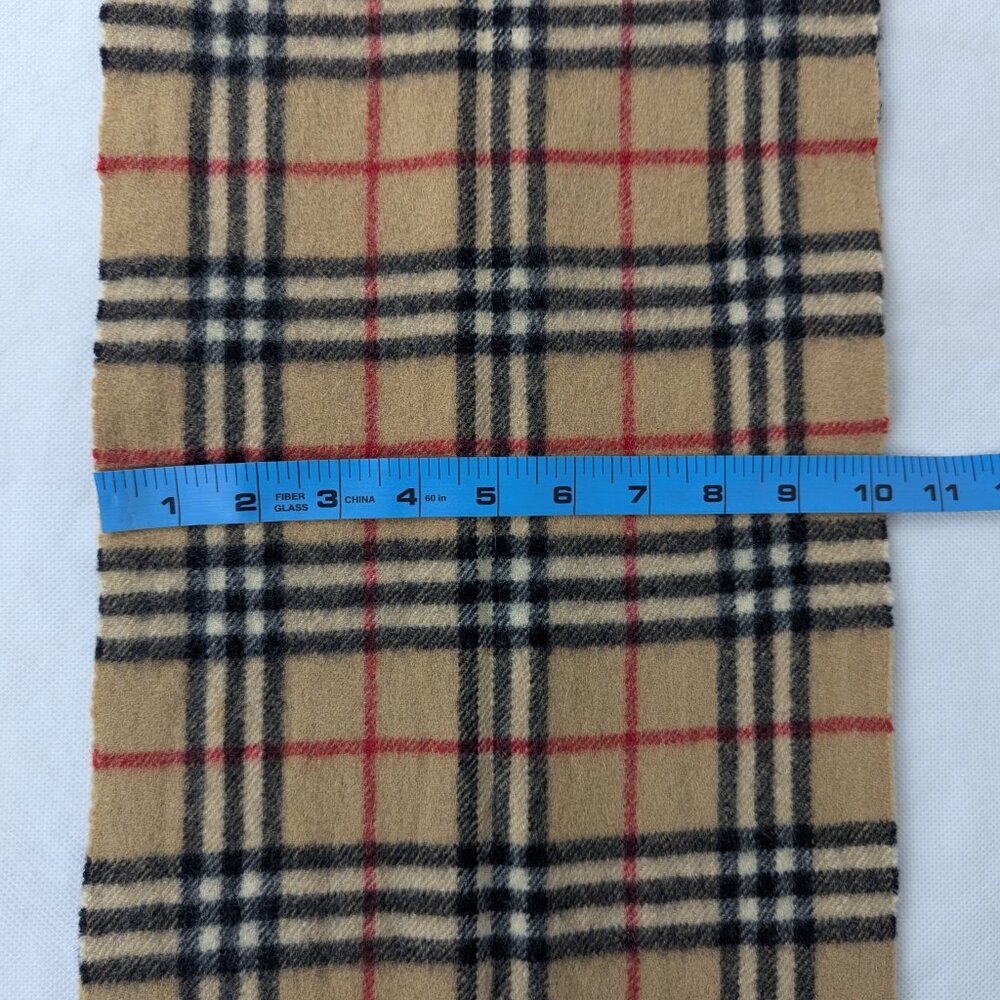 BURBERRY Cashmere Nova Check Scarf – Authentic Green Plaid – RARE FIND – FAST - Picture 7 of 7